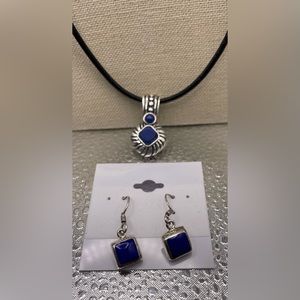 Lapis set necklace and earrings